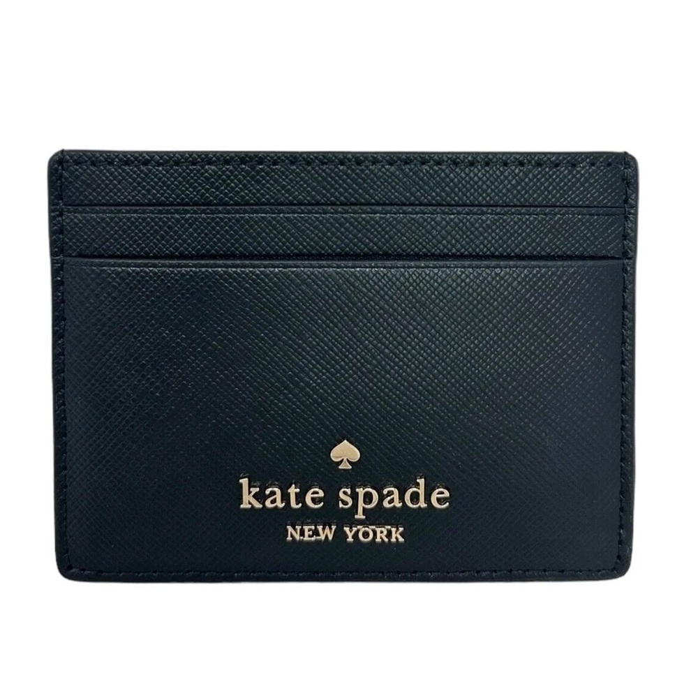 Kate Spade Black Card Holder with Gold Logo